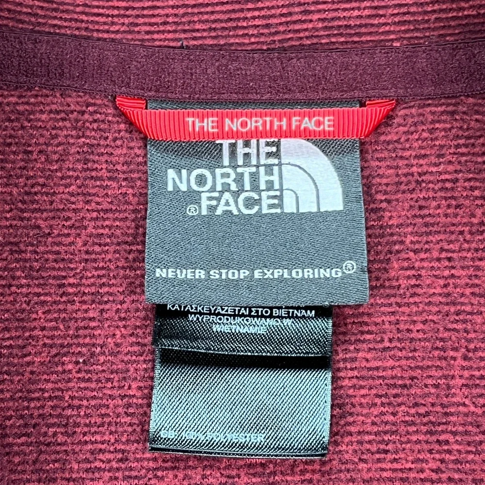 The North Face Pullover Men XXL Burgundy Long Sleeve Ribbed 1/4 Zip Textured EUC